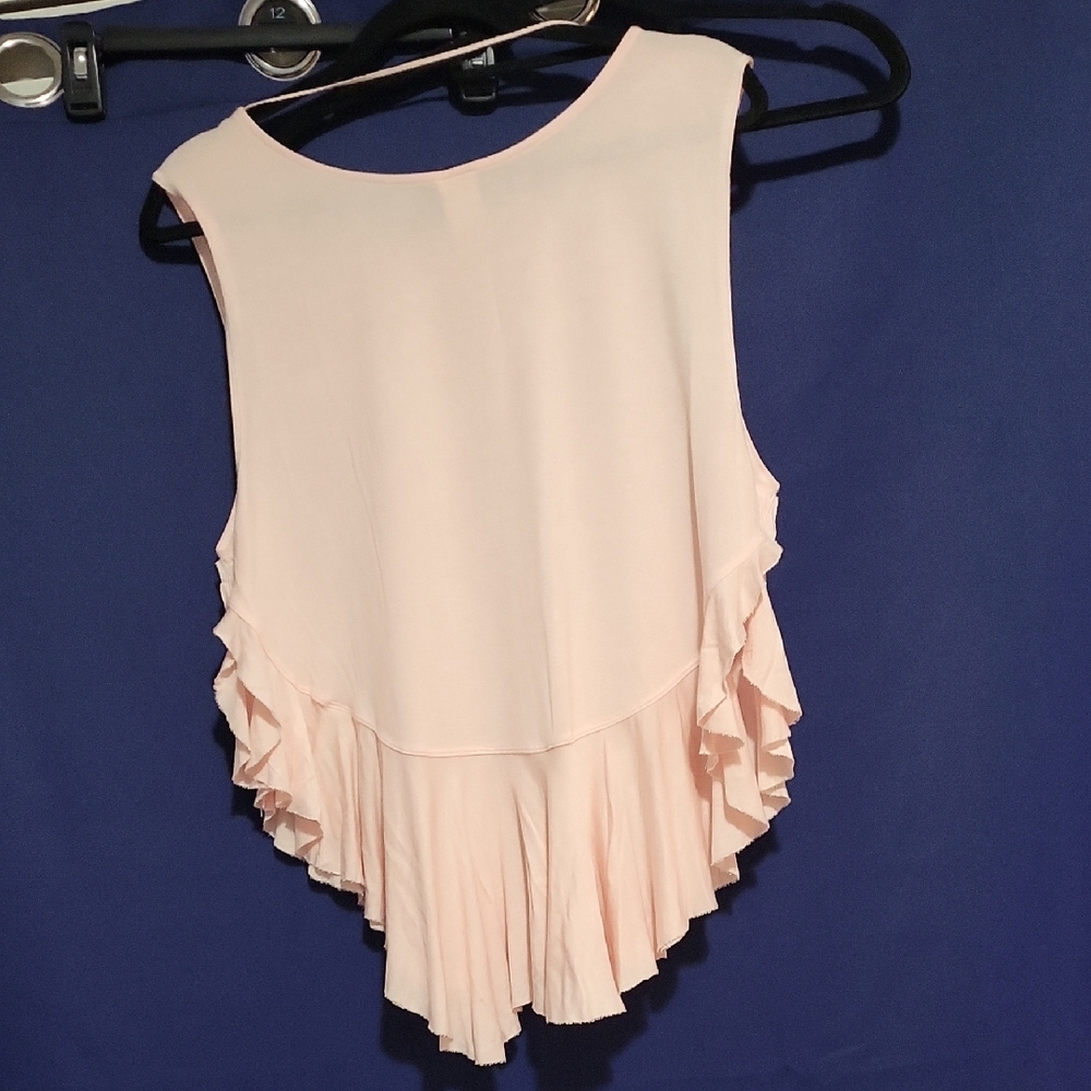 We The Free Light Pink Ruffled Tank Top - Picture 3 of 5